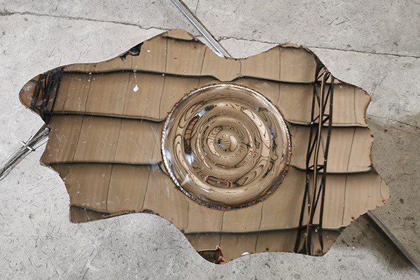 Mirror Polished Stainless Steel Water Ripple Sculpture – Custom Indoor Art
